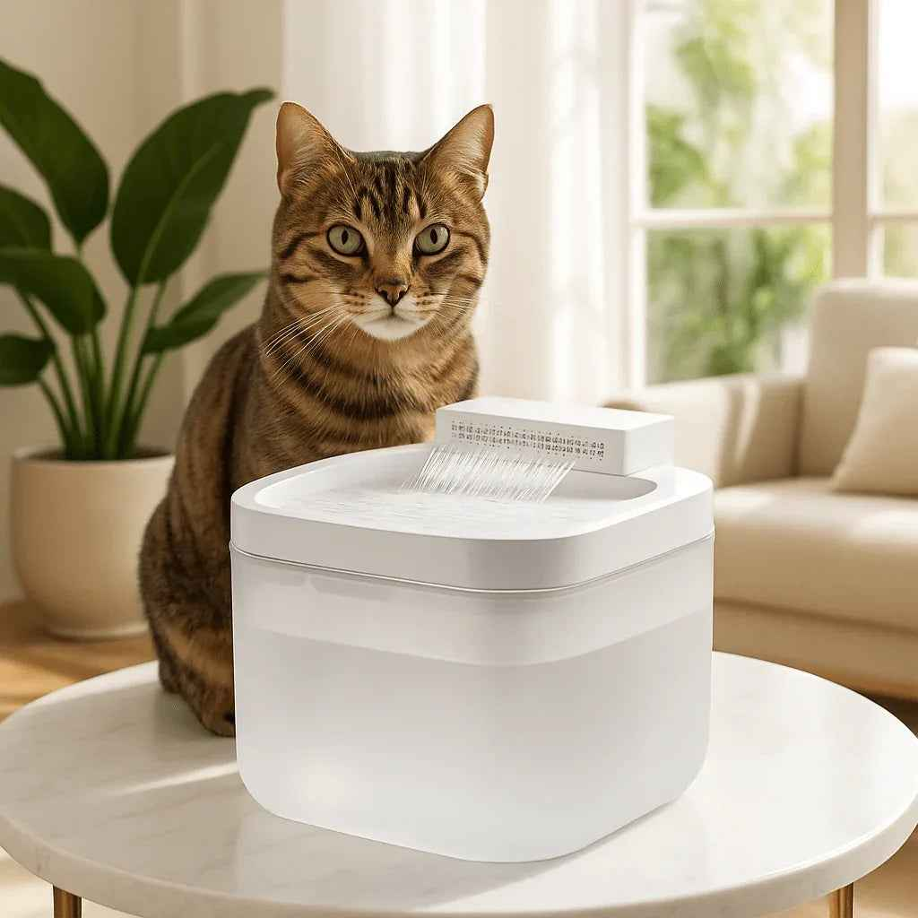 Fontaine eau silencieuse pour chat - Hydratez votre félin en douceur