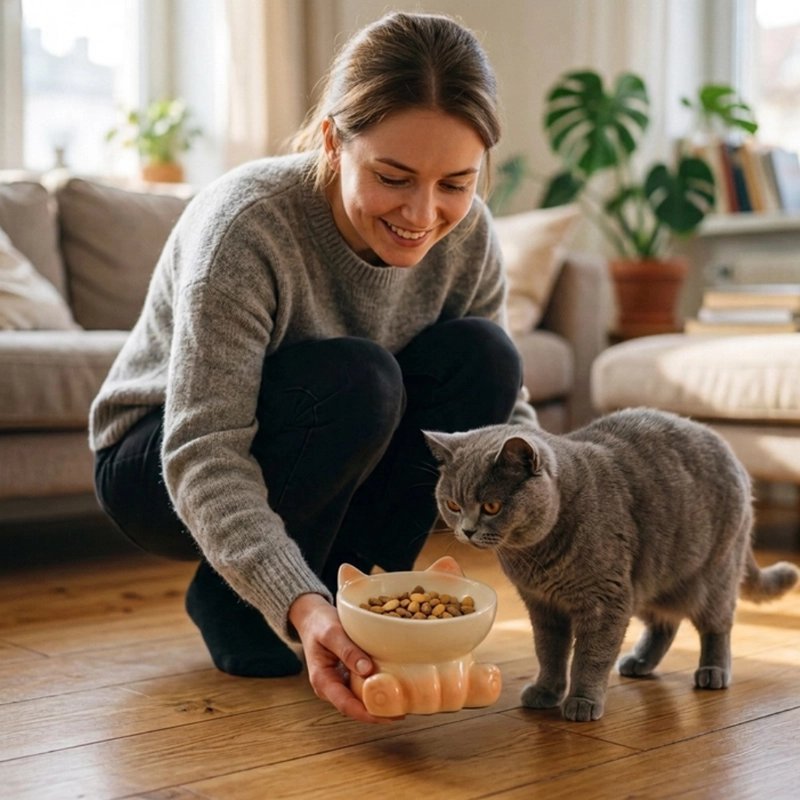Gamelle Chat | Céramique Surélevée Design Oreilles & Pattes - Mondechat