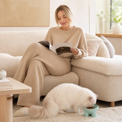 Gamelle Chat Surélevée | Anti-Glouton & Ergonomique - Mondechat