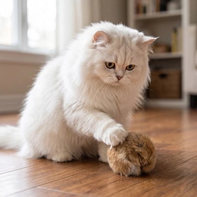 Jouet Chat | Boule Fourrure Naturelle & Stimulante - Mondechat