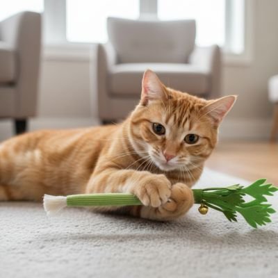 Jouet chat Céleri | Avec herbe à chat intégrée - Mondechat