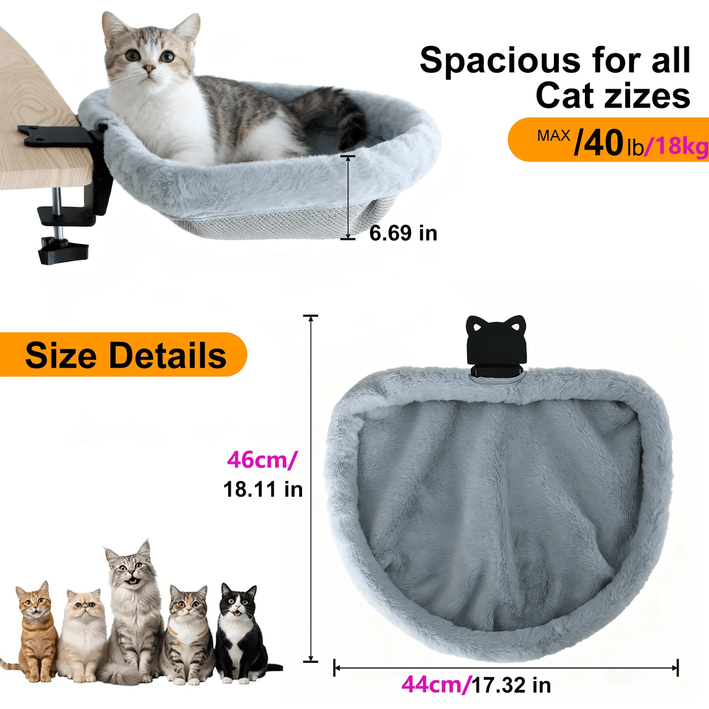 Lit de Bureau pour Chat | DeskNap — Pliable en 1 Clic & Ultra-Confortable - Mondechat - Mondechat