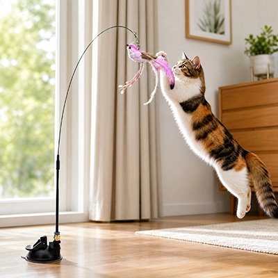 ouet pour Chat | Canne à Plumes Interactif Anti-Ennui - Mondechat