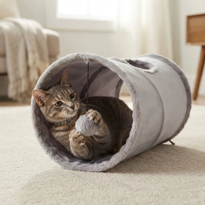 Tunnel pour chat | Douillet – Pliable, 50 cm
