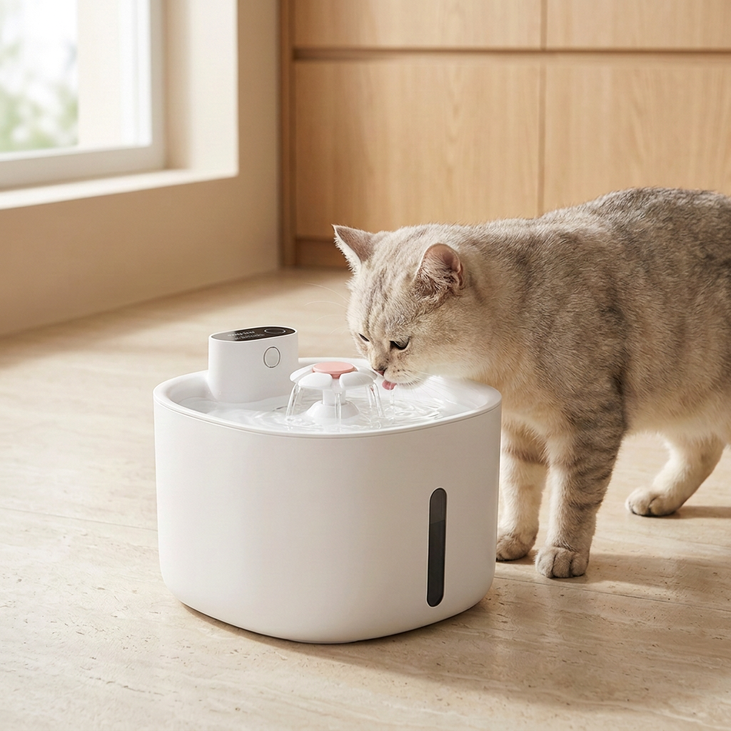 Fontaine à eau pour chat 2,6 L | Blanc, vert ou rose