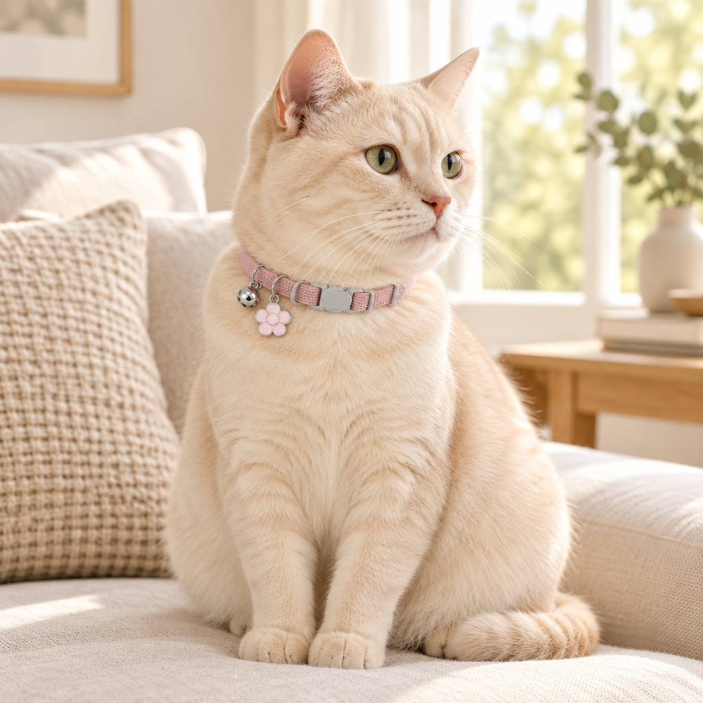 Collier réglable pour chat avec grelot | VelourSoft