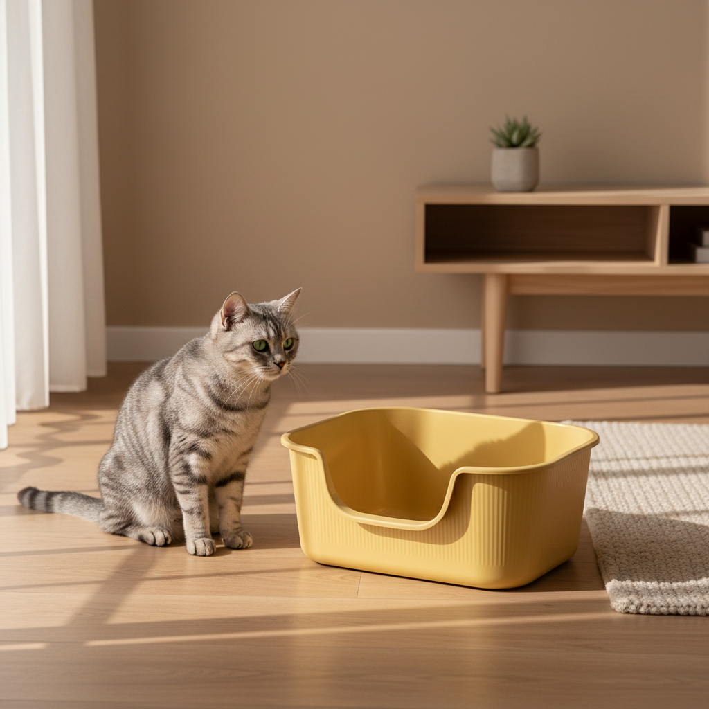 Bac à Litière Chat | Rebord Abaissé & Pelle Incluse 3 Coloris