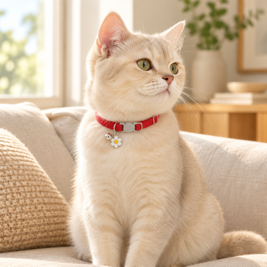 Collier réglable pour chat avec grelot | VelourSoft
