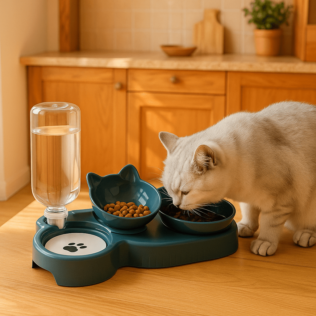 Gamelle Design Ergonomique pour Chat | Féli-Confort bleu