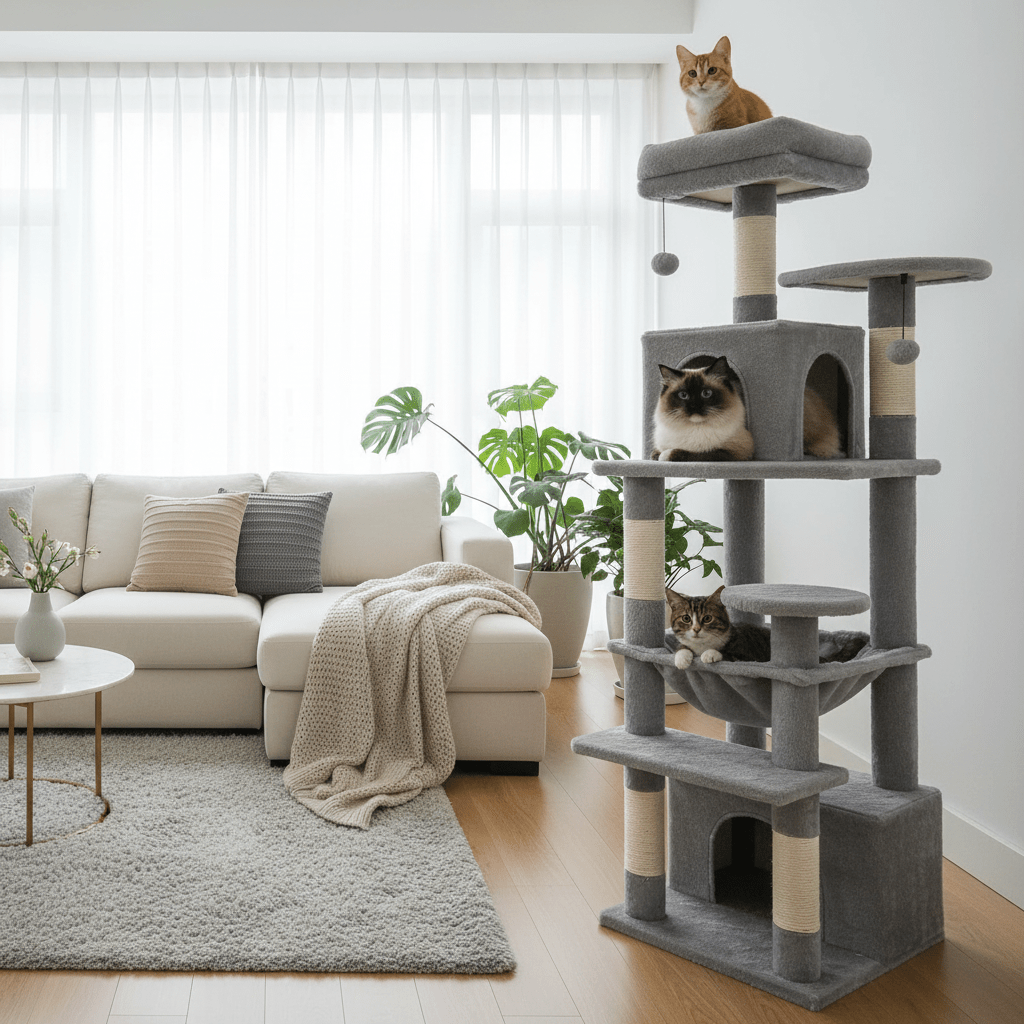 Arbre à chat ergonomique premium | Multi - niveaux - Mondechat