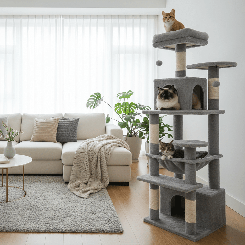 Arbre à chat ergonomique premium | Multi-niveaux - Mondechat