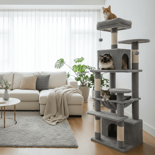 Arbre à chat ergonomique premium | Multi-niveaux - Mondechat