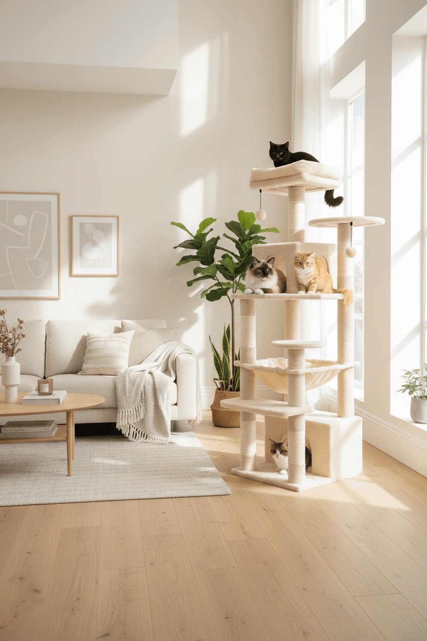 Arbre à chat ergonomique premium | Multi-niveaux - Mondechat