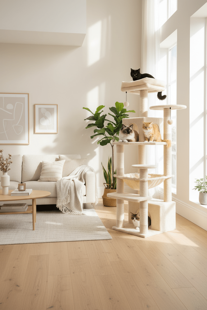 Arbre à chat ergonomique premium | Multi - niveaux - Mondechat