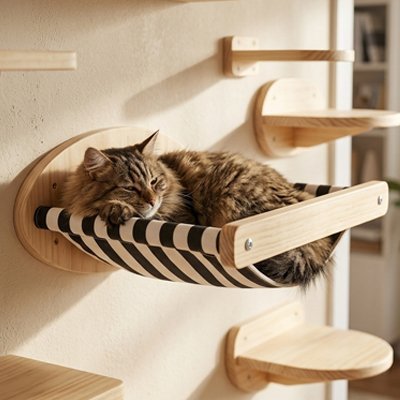 Arbre à Chat Mural | Parcours Bois Naturel - Mondechat