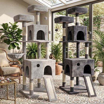 Arbre à Chats | Design Robuste Gris - Mondechat