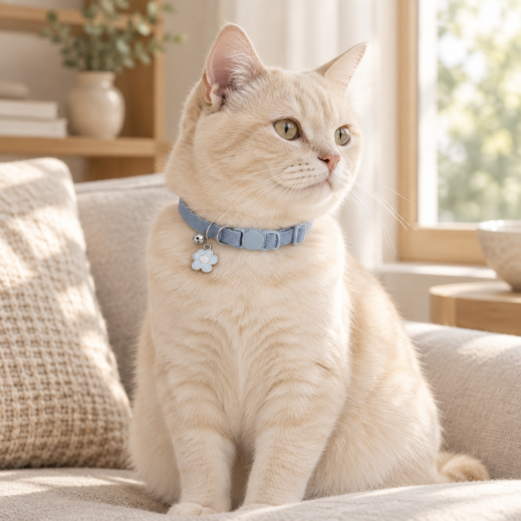 Collier réglable pour chat avec grelot | VelourSoft