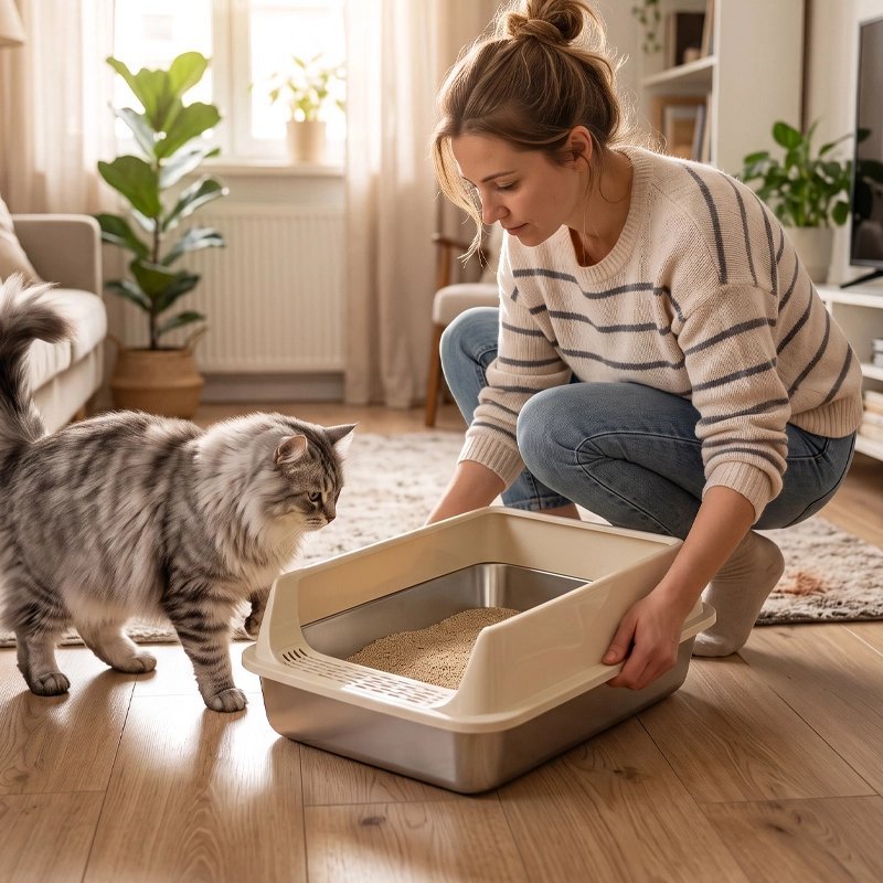 Bac à litière Chat | Anti-Odeurs Beige - Mondechat