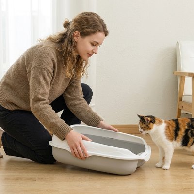 Bac à Litière Chat | Semi-Fermé Hygiénique Anti-Odeurs — Mondechat - Mondechat