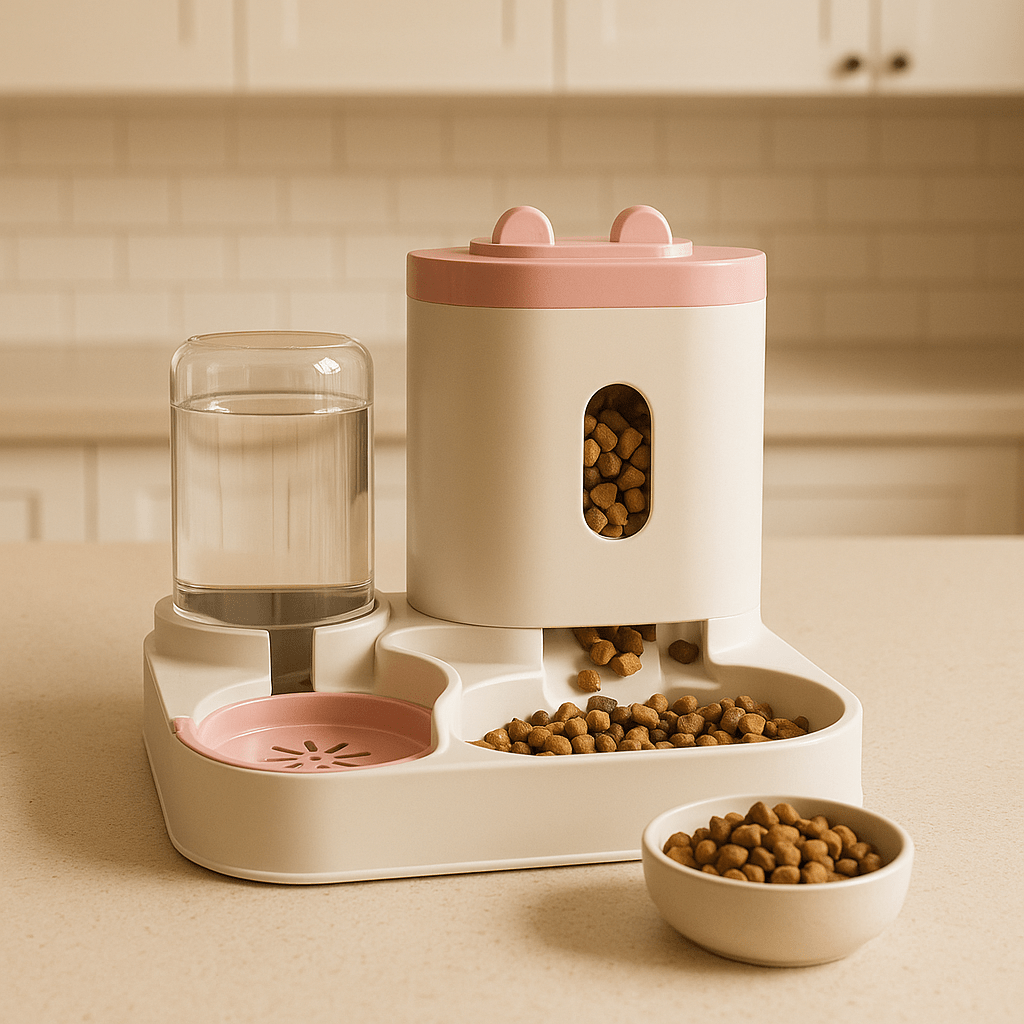 Chat de croquettes distributeur Automatique - Mondechat