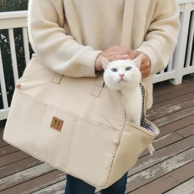 Chat sac de transport | Ultra-confortable Beige - Mondechat