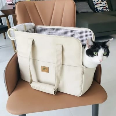 Chat sac de transport | Ultra-confortable Beige - Mondechat