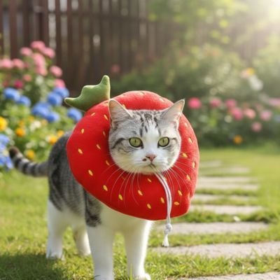 Collerette Chat | Confort Protecteur Fraise - Mondechat