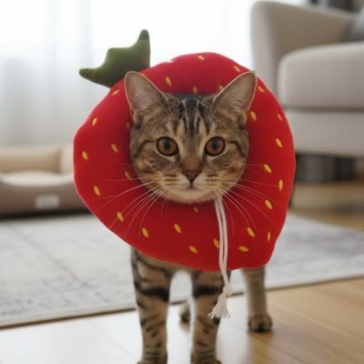 Collerette Chat | Confort Protecteur Fraise - Mondechat
