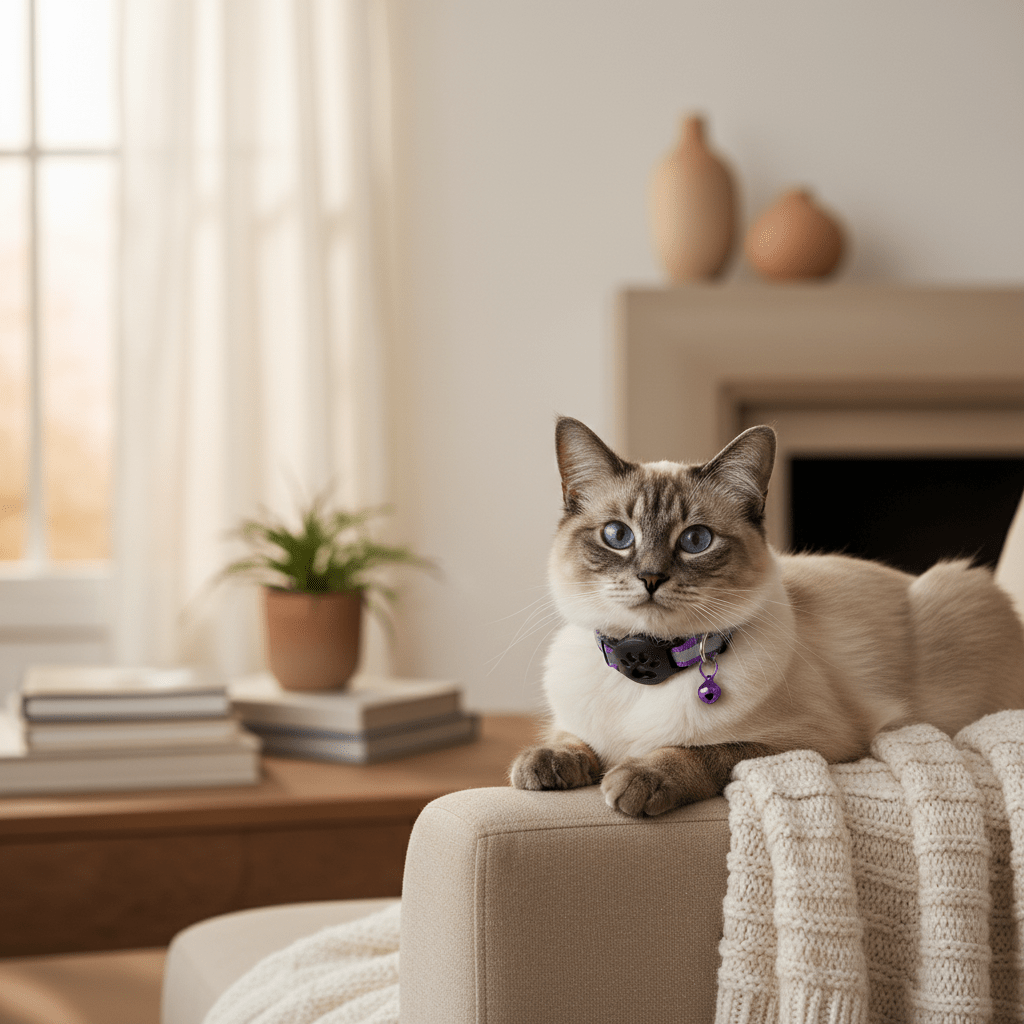 Collier avec Traqueur Connecté Chat | Bluetooth & Réseau Collaboratif - Mondechat