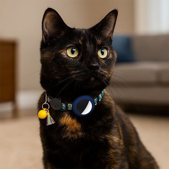 Collier Chat | Support Tracker Bluetooth & AirTag - Mondechat