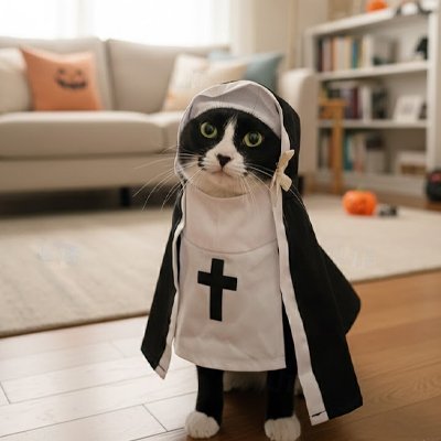 Costume Chat | Nonne Religieuse Halloween Taille XS à XL - Mondechat