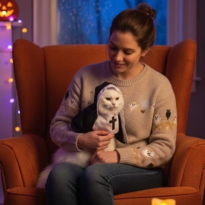 Costume Chat | Nonne Religieuse Halloween Taille XS à XL - Mondechat