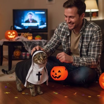 Costume Chat | Nonne Religieuse Halloween Taille XS à XL - Mondechat