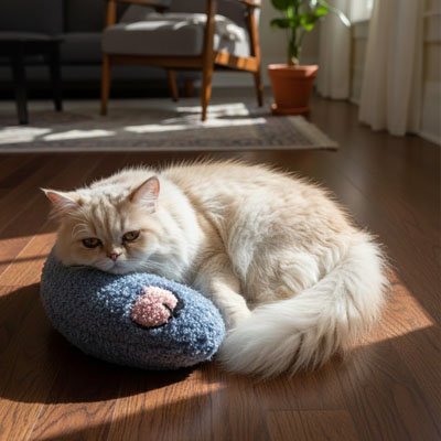 Coussin Chat | Forme Banane Sherpa Doux 2.0 - Mondechat