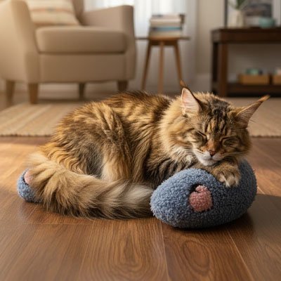Coussin Chat | Forme Banane Sherpa Doux 2.0 - Mondechat