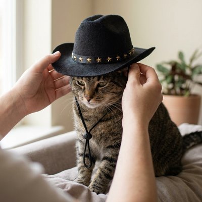 Déguisement Chat | Chapeau Shérif Étoile Far West 3 Coloris - Mondechat
