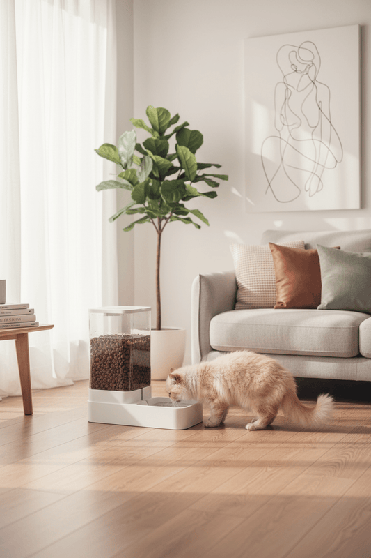 Distributeur automatique de croquettes pour chat | Solution pratique pour nourrir votre félin - Mondechat