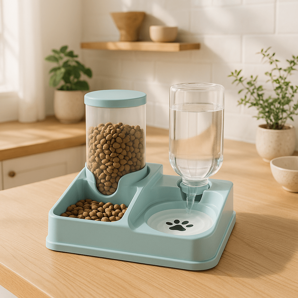 distributeur de croquettes pour chat 2 en 1 - 2 - in - 1 cat food dispenser - vert
