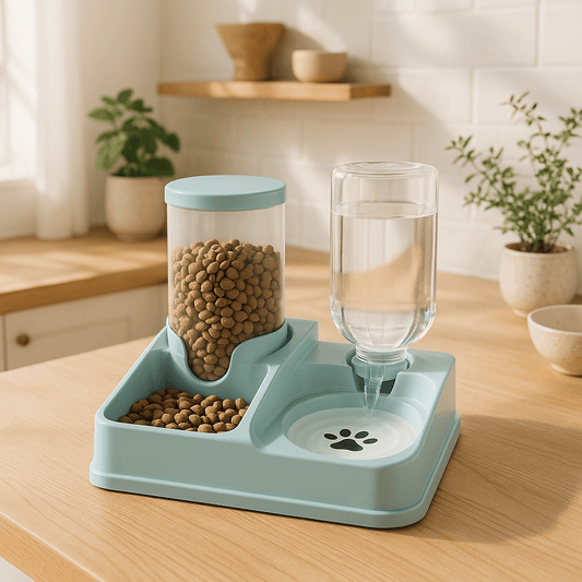 distributeur de croquettes pour chat 2 en 1 - 2 - in - 1 cat food dispenser - vert