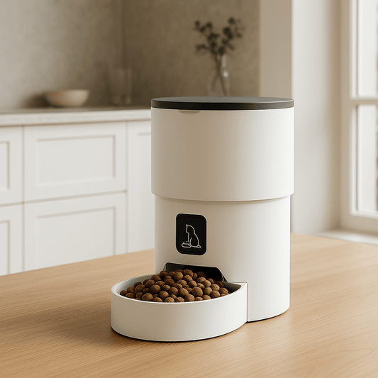 Distributeur de croquettes chat | Blanc Automatique - Mondechat