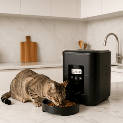 Distributeur de croquettes pour chat | Automatique noir - Mondechat