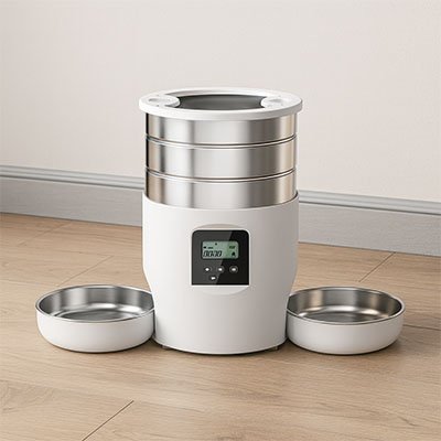 Distributeur de croquettes pour chat avec bouton WiFi - Mondechat