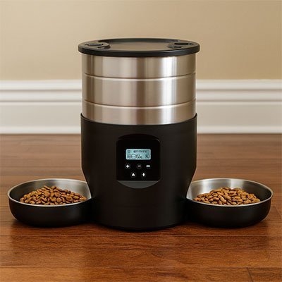 Distributeur de croquettes pour chat avec bouton WiFi - Mondechat