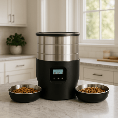 Distributeur de croquettes pour chat bouton WiFi mangeoire - Cat food dispenser with WiFi button and feeder - Mondechat