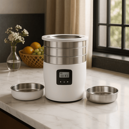 Distributeur de croquettes pour chat bouton WiFi mangeoire - Cat food dispenser with WiFi button and feeder - Mondechat