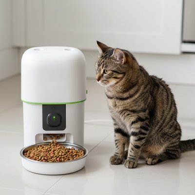 Distributeur intelligent de nourriture pour chat avec grande capacité
