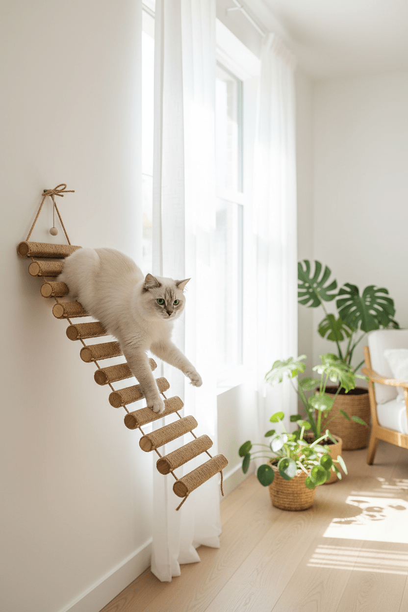 Échelle Pont Chat Sisal | Escalade & Griffoir - Mondechat - Mondechat