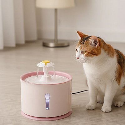 Fontaine à eau Chat | Aqua Fraîche + 6 Filtres Inclus - Mondechat