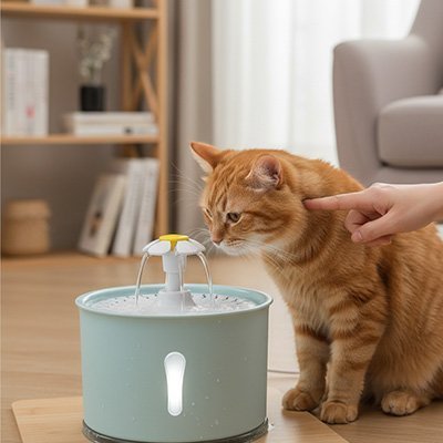 Fontaine à eau Chat | Aqua Fraîche + 6 Filtres Inclus - Mondechat