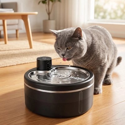 Fontaine à eau chat sans fil | Hydratation Autonome - Mondechat